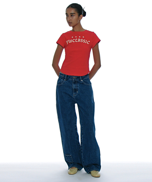 PARTIMENTO WOMEN(パルティメントウィメン)の「クラシックロゴプリンテッドショートスリーブTシャツ_レッド(Tシャツ/カットソー・レディース・その他・SMALL/MEDIUM)」の5枚目の写真