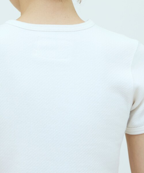 v::room（ヴィルーム）の「V::room コットンバイアスフリース ハーフスリーブプルオーバー（Tシャツ/カットソー・レディース・ブラック/ホワイト・FREE）」の8枚目の写真
