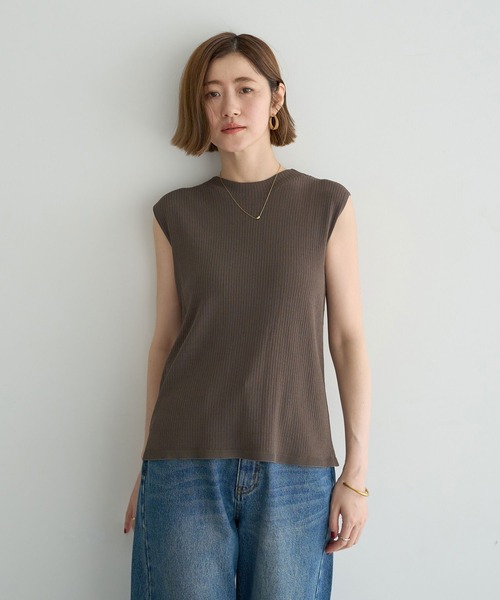 YECCA VECCA(イェッカヴェッカ)の「【2SET】ラッフルキャミセットニット(ニット/セーター・レディース・ブラック/ダークベージュ・FREE)」の22枚目の写真
