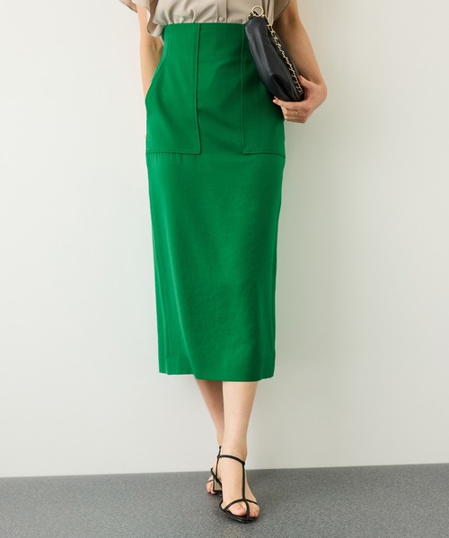 ROPE'（ロペ）の「【J'aDoRe・一部店舗限定サイズ】[美人スカート]キュプラポリエステルポケット付きタイトスカート/イージーケア・26AW（スカート・レディース・ブラック/ブラウン/グリーン・36/40/38）」の3枚目の写真