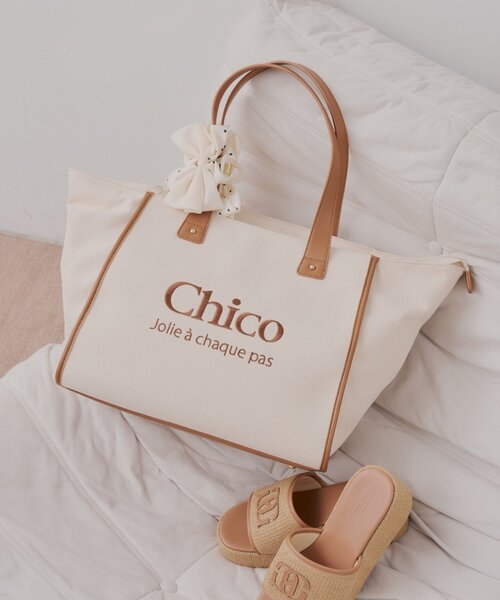 Chico(チコ)の「【キャリーオン】 ロゴ刺繍トラベルトートバッグ(トートバッグ・レディース・ホワイト系その他2/ネイビー/ホワイト系その他・FREE)」の3枚目の写真