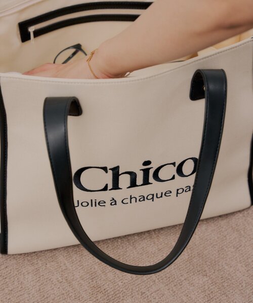 Chico(チコ)の「【キャリーオン】 ロゴ刺繍トラベルトートバッグ(トートバッグ・レディース・ホワイト系その他2/ネイビー/ホワイト系その他・FREE)」の7枚目の写真