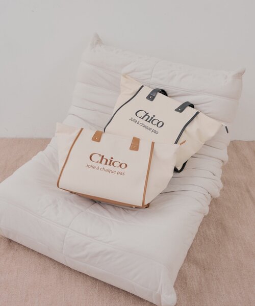 Chico(チコ)の「【キャリーオン】 ロゴ刺繍トラベルトートバッグ(トートバッグ・レディース・ホワイト系その他2/ネイビー/ホワイト系その他・FREE)」の9枚目の写真