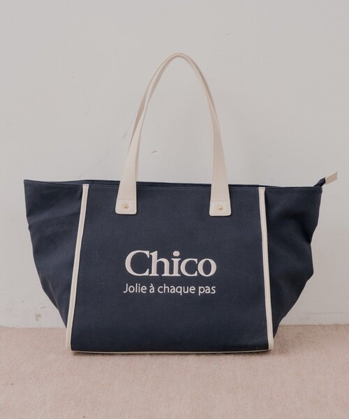 Chico(チコ)の「【キャリーオン】 ロゴ刺繍トラベルトートバッグ(トートバッグ・レディース・ホワイト系その他2/ネイビー/ホワイト系その他・FREE)」の11枚目の写真