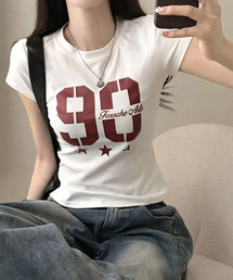ナンバリングカレッジプリント 半袖Tシャツ