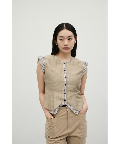 STYLEMIXER(スタイルミキサー)の「シアーレイヤードチェックブラウス(シャツ/ブラウス・レディース・ブラック系その他/ベージュ系その他・FREE)」の17枚目の写真