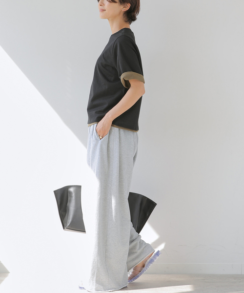 JOURNAL STANDARD relume(ジャーナルスタンダード レリューム)の「コットンカバーリングシアーTシャツ(Tシャツ/カットソー・レディース・カーキ/イエロー/ブラック・FREE)」の4枚目の写真