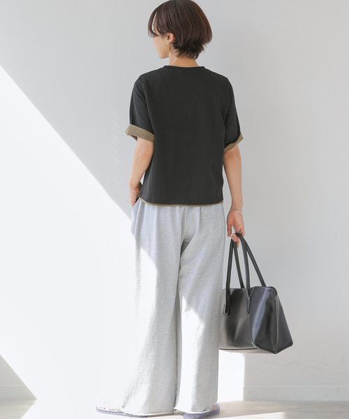 JOURNAL STANDARD relume(ジャーナルスタンダード レリューム)の「コットンカバーリングシアーTシャツ(Tシャツ/カットソー・レディース・カーキ/イエロー/ブラック・FREE)」の5枚目の写真