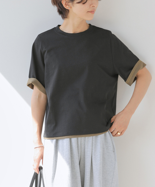 JOURNAL STANDARD relume(ジャーナルスタンダード レリューム)の「コットンカバーリングシアーTシャツ(Tシャツ/カットソー・レディース・カーキ/イエロー/ブラック・FREE)」の7枚目の写真