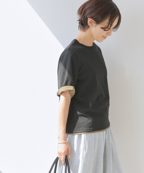 JOURNAL STANDARD relume(ジャーナルスタンダード レリューム)の「コットンカバーリングシアーTシャツ(Tシャツ/カットソー・レディース・カーキ/イエロー/ブラック・FREE)」の8枚目の写真