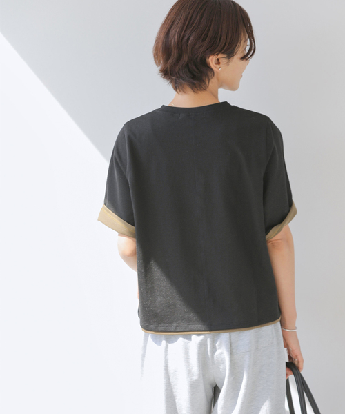 JOURNAL STANDARD relume(ジャーナルスタンダード レリューム)の「コットンカバーリングシアーTシャツ(Tシャツ/カットソー・レディース・カーキ/イエロー/ブラック・FREE)」の9枚目の写真