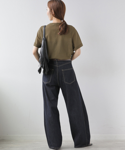JOURNAL STANDARD relume(ジャーナルスタンダード レリューム)の「コットンカバーリングシアーTシャツ(Tシャツ/カットソー・レディース・カーキ/イエロー/ブラック・FREE)」の13枚目の写真