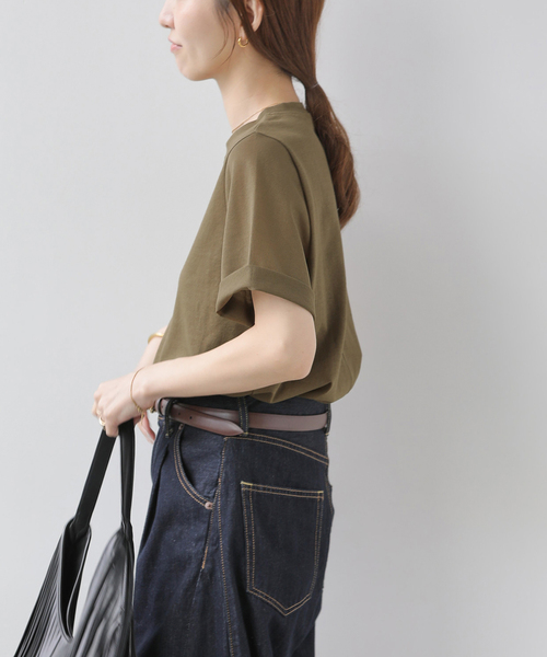 JOURNAL STANDARD relume(ジャーナルスタンダード レリューム)の「コットンカバーリングシアーTシャツ(Tシャツ/カットソー・レディース・カーキ/イエロー/ブラック・FREE)」の15枚目の写真