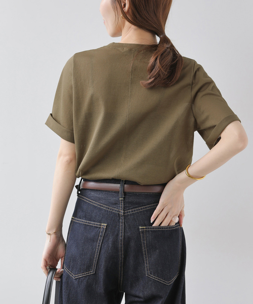 JOURNAL STANDARD relume(ジャーナルスタンダード レリューム)の「コットンカバーリングシアーTシャツ(Tシャツ/カットソー・レディース・カーキ/イエロー/ブラック・FREE)」の16枚目の写真