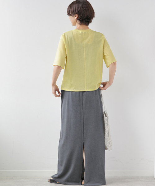 JOURNAL STANDARD relume(ジャーナルスタンダード レリューム)の「コットンカバーリングシアーTシャツ(Tシャツ/カットソー・レディース・カーキ/イエロー/ブラック・FREE)」の19枚目の写真