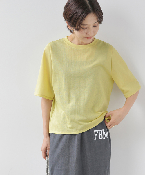 JOURNAL STANDARD relume(ジャーナルスタンダード レリューム)の「コットンカバーリングシアーTシャツ(Tシャツ/カットソー・レディース・カーキ/イエロー/ブラック・FREE)」の20枚目の写真