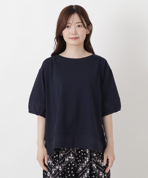one'sterrace（ワンズテラス）の「レイヤード風 切替7分袖プルオーバー（Tシャツ/カットソー・レディース・グレー系4/アイボリー系8/ネイビー系5・02）」の14枚目の写真