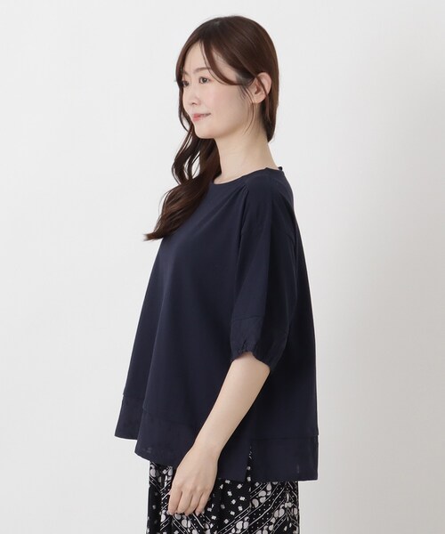 one'sterrace（ワンズテラス）の「レイヤード風 切替7分袖プルオーバー（Tシャツ/カットソー・レディース・グレー系4/アイボリー系8/ネイビー系5・02）」の15枚目の写真