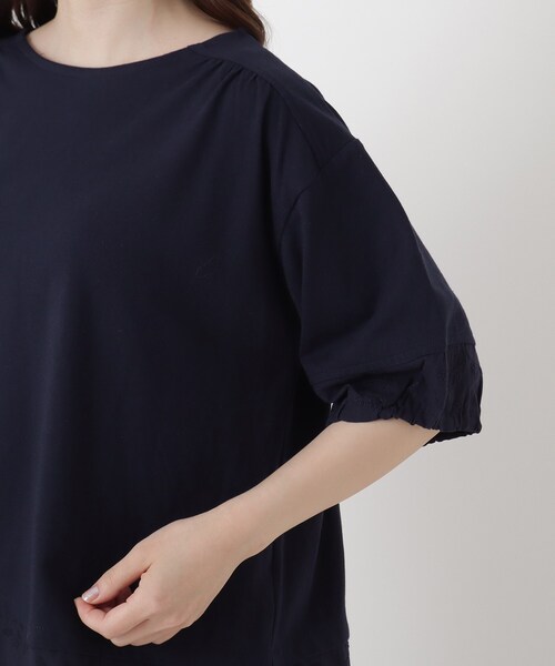 one'sterrace（ワンズテラス）の「レイヤード風 切替7分袖プルオーバー（Tシャツ/カットソー・レディース・グレー系4/アイボリー系8/ネイビー系5・02）」の9枚目の写真