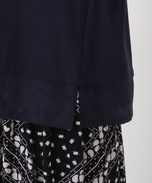 one'sterrace（ワンズテラス）の「レイヤード風 切替7分袖プルオーバー（Tシャツ/カットソー・レディース・グレー系4/アイボリー系8/ネイビー系5・02）」の10枚目の写真