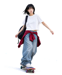 C WEAR BY THE GENIUS（シーウェアバイザジーニアス）の「ヘビーウェイトオーバーサイズクロップTシャツホワイト（Tシャツ/カットソー）」