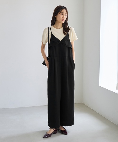 ROPE' PICNIC(ロペピクニック)の「シワになりにくいキャミソールオールインワン/防シワ(つなぎ/オールインワン・レディース・ブラック/カーキ・S/M/L)」の4枚目の写真