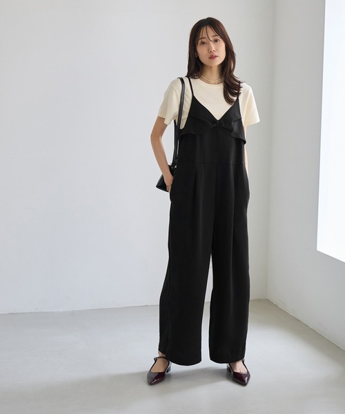 ROPE' PICNIC(ロペピクニック)の「シワになりにくいキャミソールオールインワン/防シワ(つなぎ/オールインワン・レディース・ブラック/カーキ・S/M/L)」の5枚目の写真