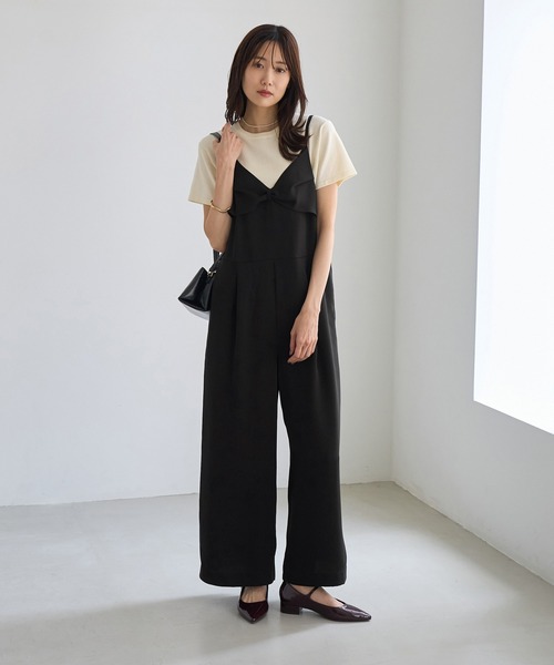 ROPE' PICNIC(ロペピクニック)の「シワになりにくいキャミソールオールインワン/防シワ(つなぎ/オールインワン・レディース・ブラック/カーキ・S/M/L)」の6枚目の写真