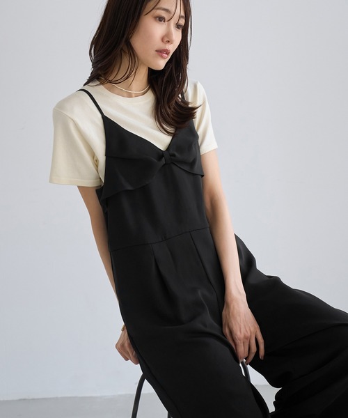 ROPE' PICNIC(ロペピクニック)の「シワになりにくいキャミソールオールインワン/防シワ(つなぎ/オールインワン・レディース・ブラック/カーキ・S/M/L)」の9枚目の写真