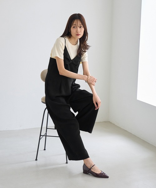 ROPE' PICNIC(ロペピクニック)の「シワになりにくいキャミソールオールインワン/防シワ(つなぎ/オールインワン・レディース・ブラック/カーキ・S/M/L)」の11枚目の写真