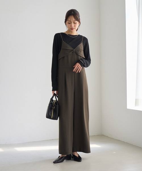 ROPE' PICNIC(ロペピクニック)の「シワになりにくいキャミソールオールインワン/防シワ(つなぎ/オールインワン・レディース・ブラック/カーキ・S/M/L)」の13枚目の写真