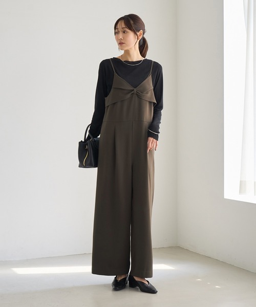 ROPE' PICNIC(ロペピクニック)の「シワになりにくいキャミソールオールインワン/防シワ(つなぎ/オールインワン・レディース・ブラック/カーキ・S/M/L)」の14枚目の写真