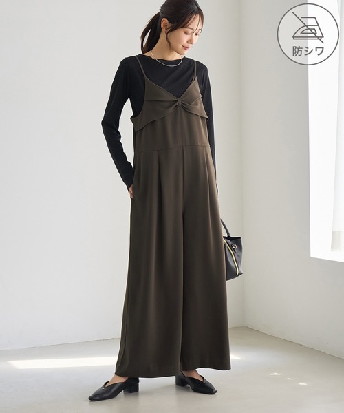 ROPE' PICNIC(ロペピクニック)の「シワになりにくいキャミソールオールインワン/防シワ(つなぎ/オールインワン・レディース・ブラック/カーキ・S/M/L)」の12枚目の写真