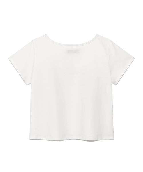 DEINET（ダイニット）の「[YOON SOAP x DEINET] DEINET LOGO BOATNECK T-SHIRT IN WHITE（Tシャツ/カットソー・レディース・その他・FREE）」の2枚目の写真