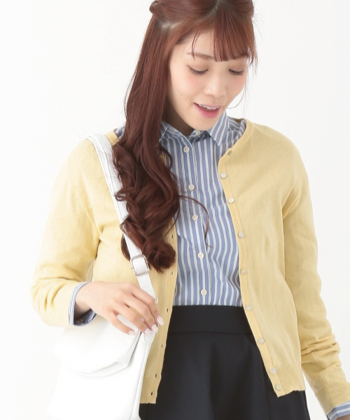 earth music&ecology(アースミュージックアンドエコロジー)の「《全15色》【MORE5月号掲載】【3/17放映!ヒルナンデス紹介】【2016Spring 】《ガンガンカーディガン》カラーパレット(カーディガン/ボレロ・レディース・ブラック/LT.Gray/ライトイエロー/ターコイズブルー/マスタード/ネイビー/オレンジ/イエロー/ピンク/レッド/キャメル/オフホワイト/サックスブルー/ブルー/カーキ・SMALL/LARGE/MEDIUM)」の11枚目の写真