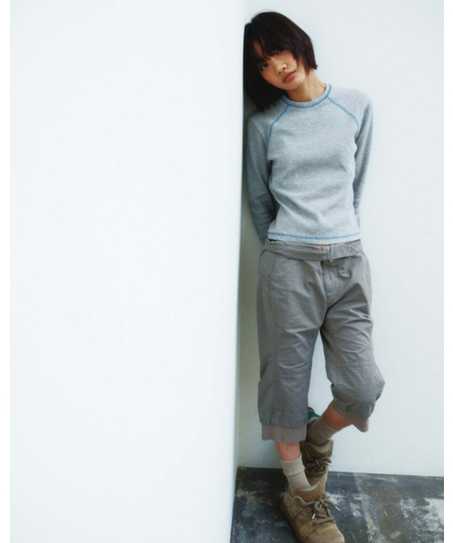 999HUMANITY(999ヒューマニティ)の「カラードステッチラインロングスリーブTシャツ(メランジグレー)(Tシャツ/カットソー・レディース・その他・OS)」の2枚目の写真