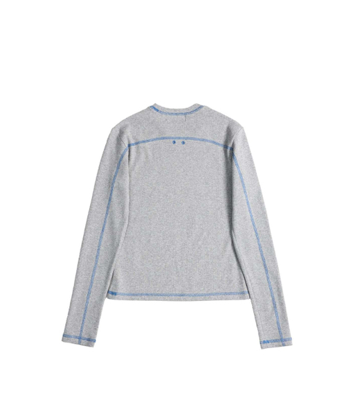 999HUMANITY(999ヒューマニティ)の「カラードステッチラインロングスリーブTシャツ(メランジグレー)(Tシャツ/カットソー・レディース・その他・OS)」の3枚目の写真
