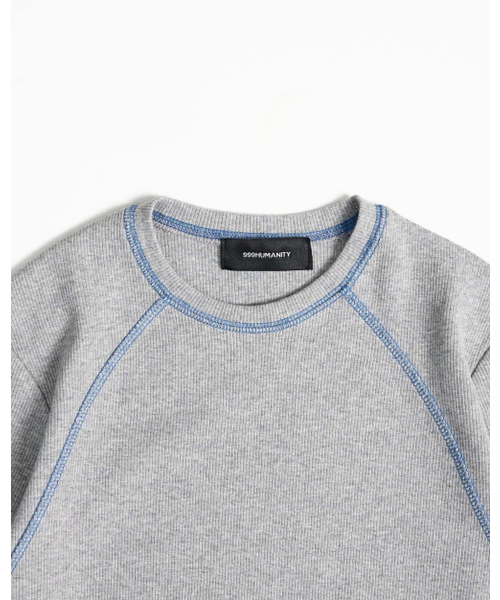 999HUMANITY(999ヒューマニティ)の「カラードステッチラインロングスリーブTシャツ(メランジグレー)(Tシャツ/カットソー・レディース・その他・OS)」の4枚目の写真