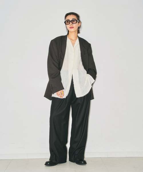 CITYSHOP(シティーショップ)の「WOOL SLACKS パンツ(スラックス・レディース・ブラック/グレー/ブラック系その他・40/38/36)」の5枚目の写真