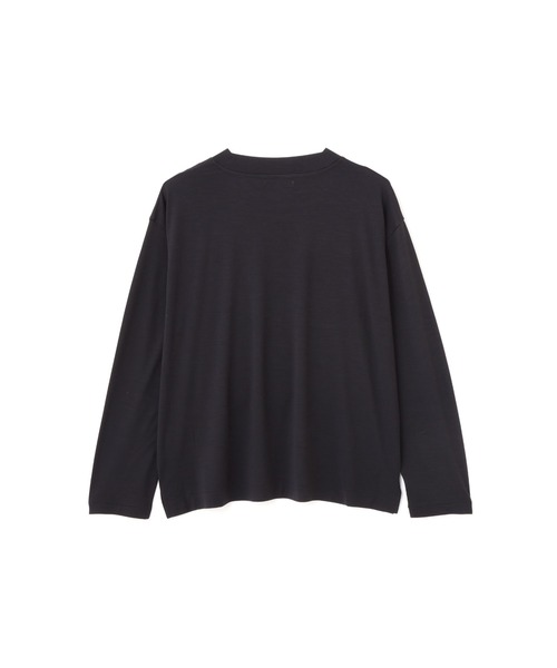 MARGARET HOWELL（マーガレットハウエル）の「SUPERFINE WOOL JERSEY（Tシャツ/カットソー・レディース・ブラック/ローズ・2）」の6枚目の写真