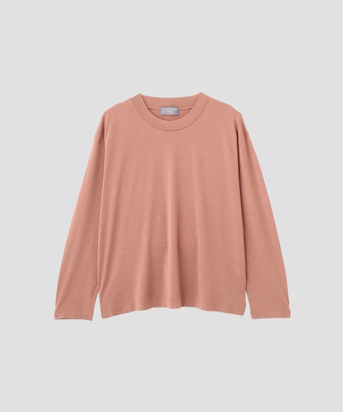 MARGARET HOWELL（マーガレットハウエル）の「SUPERFINE WOOL JERSEY（Tシャツ/カットソー・レディース・ブラック/ローズ・2）」の11枚目の写真