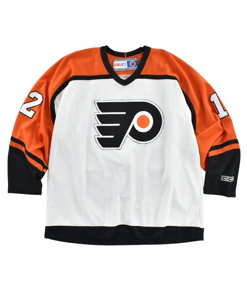 NBA/NFL/NHL/MLB(エヌビーエーエヌエフエルエヌエイチエルエムエルビー)の「【USED】CCM “NHL PHILADELPHIA FLYERS #12” ゲームシャツ(Tシャツ/カットソー・メンズ・ホワイト・X-LARGE)」の1枚目の写真