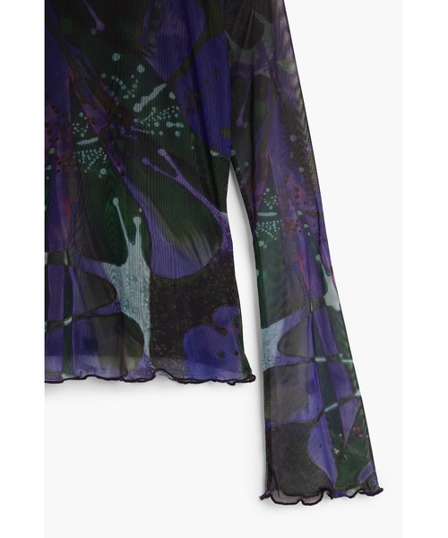 Desigual（デシグアル）の「M.C. Lacroix Leaf Print T-shirt / M.C. ラクロワ リーフプリントティー（Tシャツ/カットソー・レディース・ブルー・XS/S/M/L）」の2枚目の写真