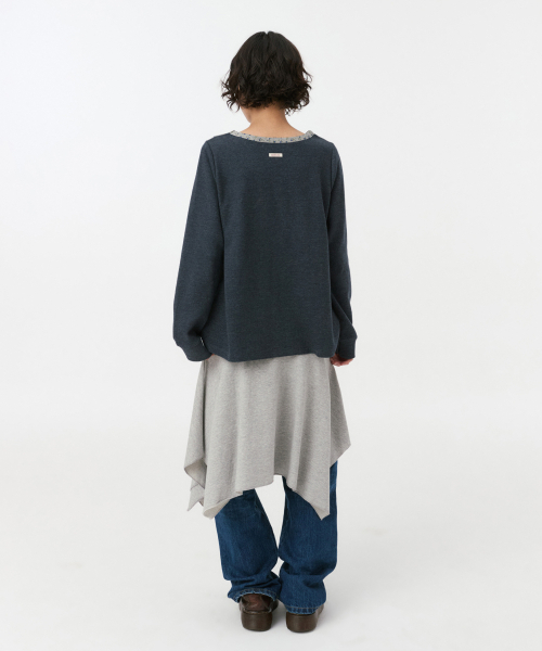 OHESHIO(オヘシオ)の「フローラルウーブンパネルロングスリーブ、ネイビー(Tシャツ/カットソー・レディース・その他・FREE)」の10枚目の写真