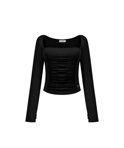 EYEER(イワイイアル)の「スクエアネック シャーリング ロングスリーブ - ブラック(Tシャツ/カットソー・レディース・その他・SMALL)」の4枚目の写真