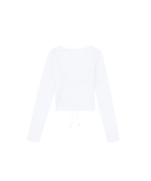 NO EXTRA TOUCH(ノー・エクストラ・タッチ)の「Bustier Layered Long Sleeve Tee (White) / 26FWTS003WH(Tシャツ/カットソー・レディース・その他・SMALL/MEDIUM)」の4枚目の写真
