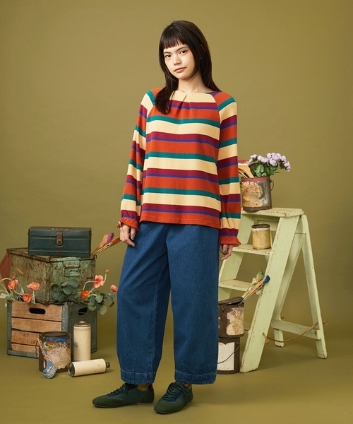 Jocomomola(ホコモモラ)の「Raya ancha ボーダーカットソープルオーバー(Tシャツ/カットソー・レディース・ブルー/レッド・40)」の22枚目の写真