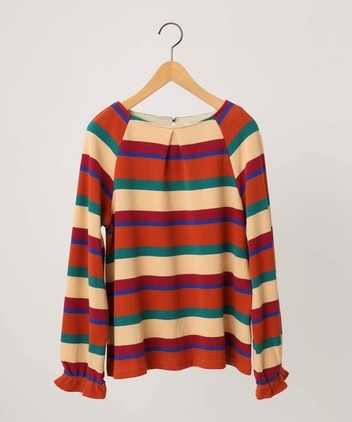 Jocomomola(ホコモモラ)の「Raya ancha ボーダーカットソープルオーバー(Tシャツ/カットソー・レディース・ブルー/レッド・40)」の7枚目の写真
