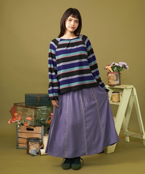 Jocomomola(ホコモモラ)の「Raya ancha ボーダーカットソープルオーバー(Tシャツ/カットソー・レディース・ブルー/レッド・40)」の12枚目の写真