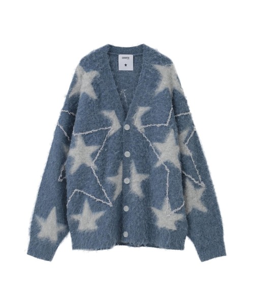 CONVERSE TOKYO(コンバーストウキョウ)の「STAR★ ALLOVER STITCH KNIT CARDIGAN(カーディガン/ボレロ・レディース・ピンク/グレー/サックスブルー・SMALL/MEDIUM)」の3枚目の写真
